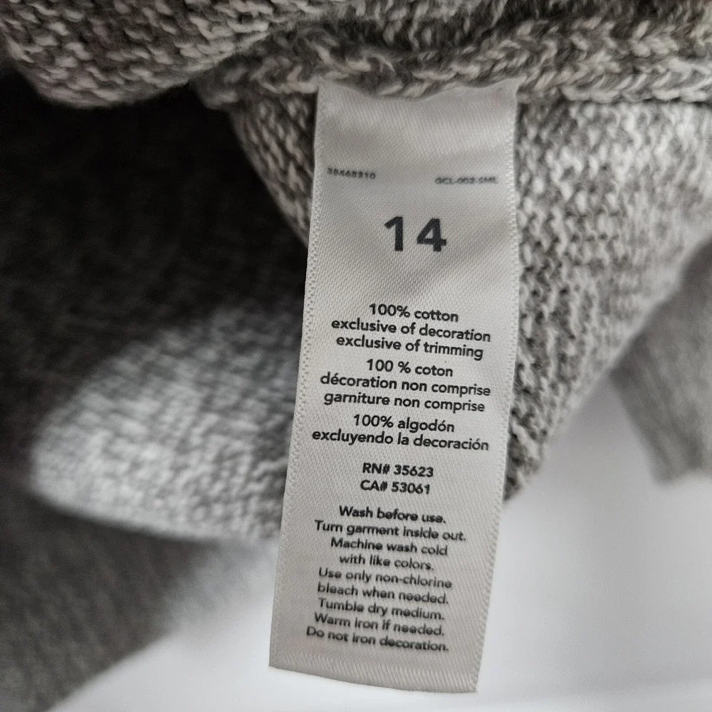 Carter's Sweater Boys 14 Gray Quarter Zip Mock Neck Cotton Marl Knit Pullover